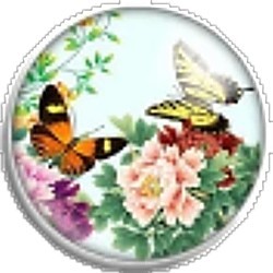 Cabochon 25mm rond bloemen en vlinders