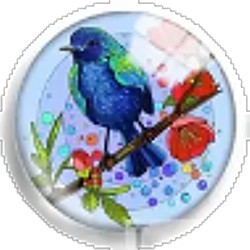 Cabochon 25mm rond vogels