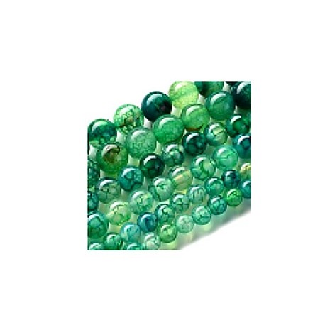 Edelsteen 8mm draak agaat groen ca. 38cm.