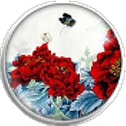 Cabochon 25mm rond bloemen en vlinders