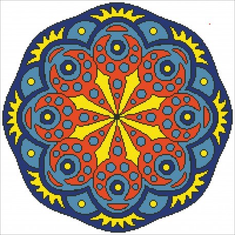 Borduurpakket kralen Mandala 44x44cm