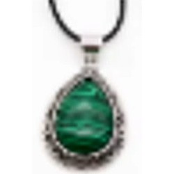 collier met steen 29x37mm dmalachite