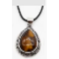 collier met steen 29x37mm tiger eye