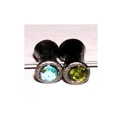 Diabolo 5x10mm oudzilver lgroen/dgroen/bruin 5st