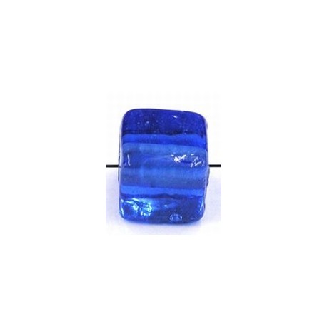 glaskr.blokje 11x11mm blauw 5st