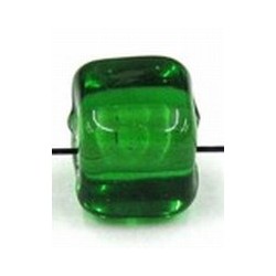 glaskraal blokje 7x7mm groen 10st