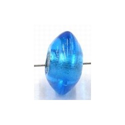 glaskraal schijf 9x15mm helder blauw