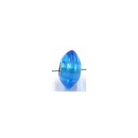 glaskraal schijf 9x15mm helder blauw