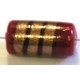 glaskraal ton 18x10mm rood/goudstreep 5st. UL