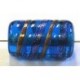 glaskraal ton 18x11mm capri/blauw/goudstreep 5st