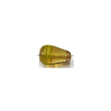 glaskr. druppel 19x13mm topaasgelestreep p.st