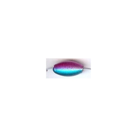 Glaskraal 16x8mm blauw/rose metallic 25stuks