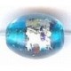 Glaskraal ovaal 14mm lichtblauw silverfoil 15st