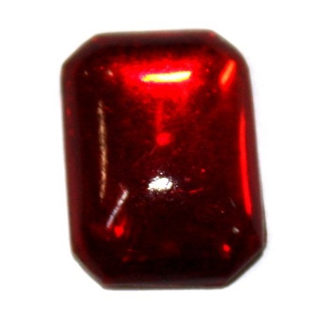 Cabochon rechthoek 10x14mm rood 5st