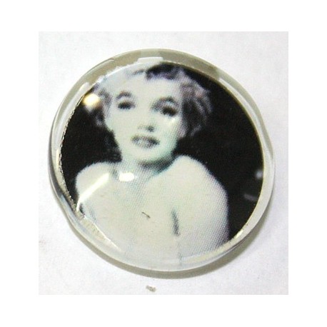 Glascabochon Marilyn Monroe zw/wit 16mm