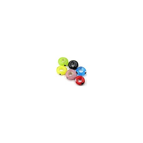 mini-donut glas multicolor m.stippen4x8mm 25st