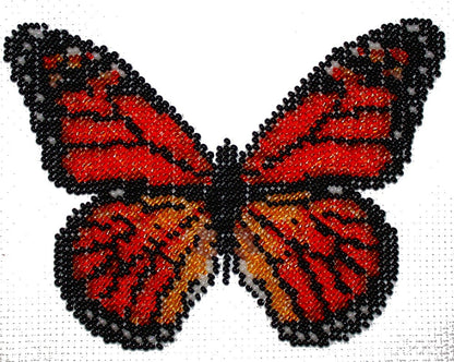 Borduurpakket vlinder oranje/bruin/zwart 12x16cm.