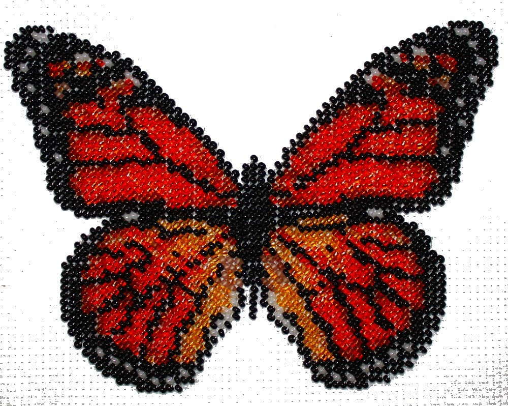Borduurpakket vlinder oranje/bruin/zwart 12x16cm.