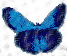 Borduurpakket vlinder blauw 11x14cm.