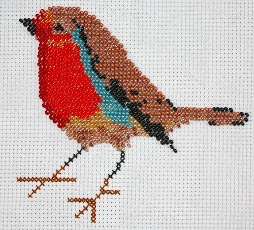 Borduurpakket Roodborstje 14x14cm