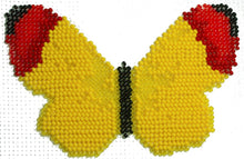 Borduurpakket vlinder geel/oranj 9x14cm.
