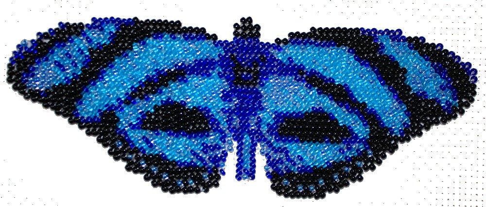 Borduurpakket vlinder blauw 7x18cm