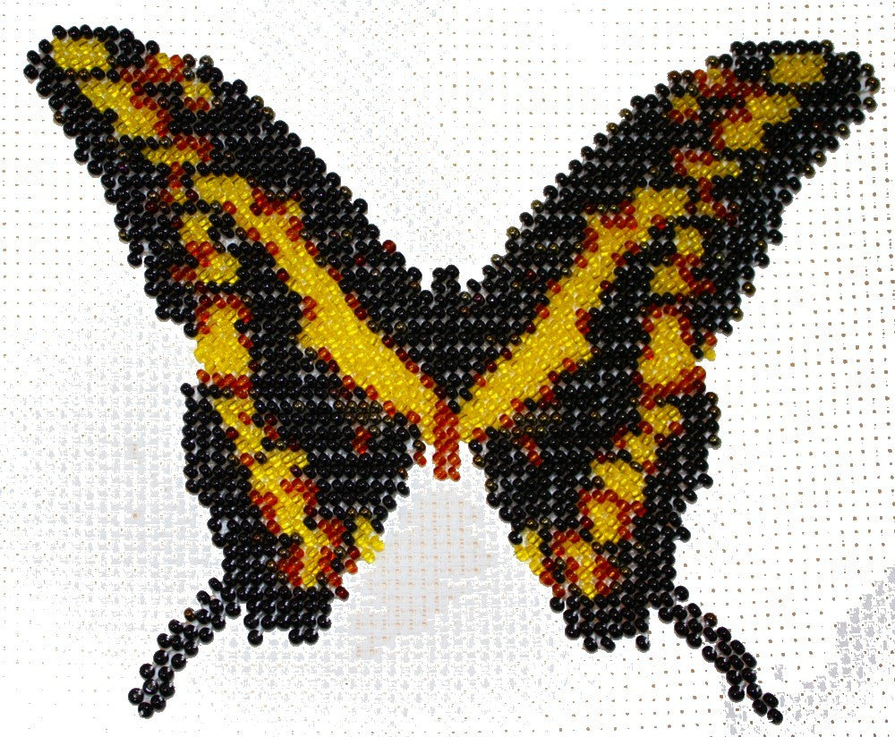 Borduurpakket vlinder geel/bruin 12x15cm