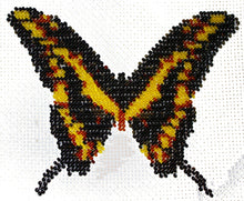Borduurpakket vlinder geel/bruin 12x15cm