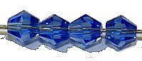 Facetkraal 4mm konisch transp.saffierbl. 50st.