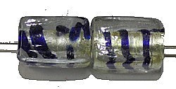 silverfoil blokje 13x8mm transp.d.blauw streep 5st