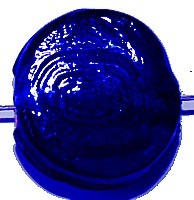 Glaskraal ca 20mm plat rond pr.blauw silverf. 3st