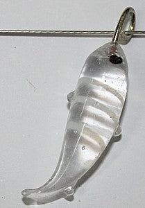 Glashanger vis ca 25mm wit/gestreept 4st