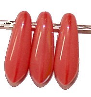Glasdruppel 3x10mm opaque rose AB 50st.