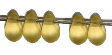 Glasdruppel 4x6mm transp mat geel 50st.