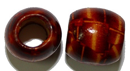 Houten kralen 16x16mm gat 9mm 12st
