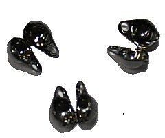 Kalot zijdelings dubbel oog 4mm antraciet 10st.