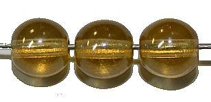 Glaskraal 6mm rond tr. lichtbruin 50st.