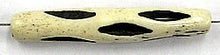Benen kraal 37X7mm beige met strepen 5st.
