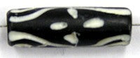 Benen kraal ton 25x8mm zwart/wit 5stuks