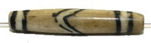 Benen kraal 40X7mm beige met strepen 5st.