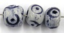 Benen kraal 5mm blauw/wit 10st.