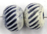 Benen kraal 8x11mm blauw/wit 5stuks