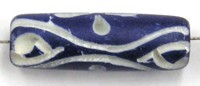 Benen kraal ton 25x8mm blauw/wit 5uks