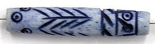 Benen kraal ton 37x7mm blauw/wit 5st.