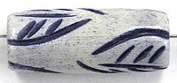 Benen kraal ton 25x8mm blauw/wit 5stuks