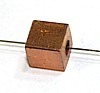Metalen kraal 6mm blokje roodgoudkl. 10st.