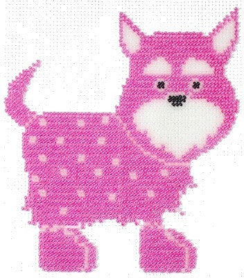 Hondje 1 rose 13x14cm.
