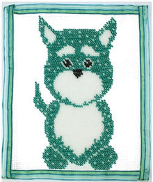 Hondje 2 groen 12x18cm