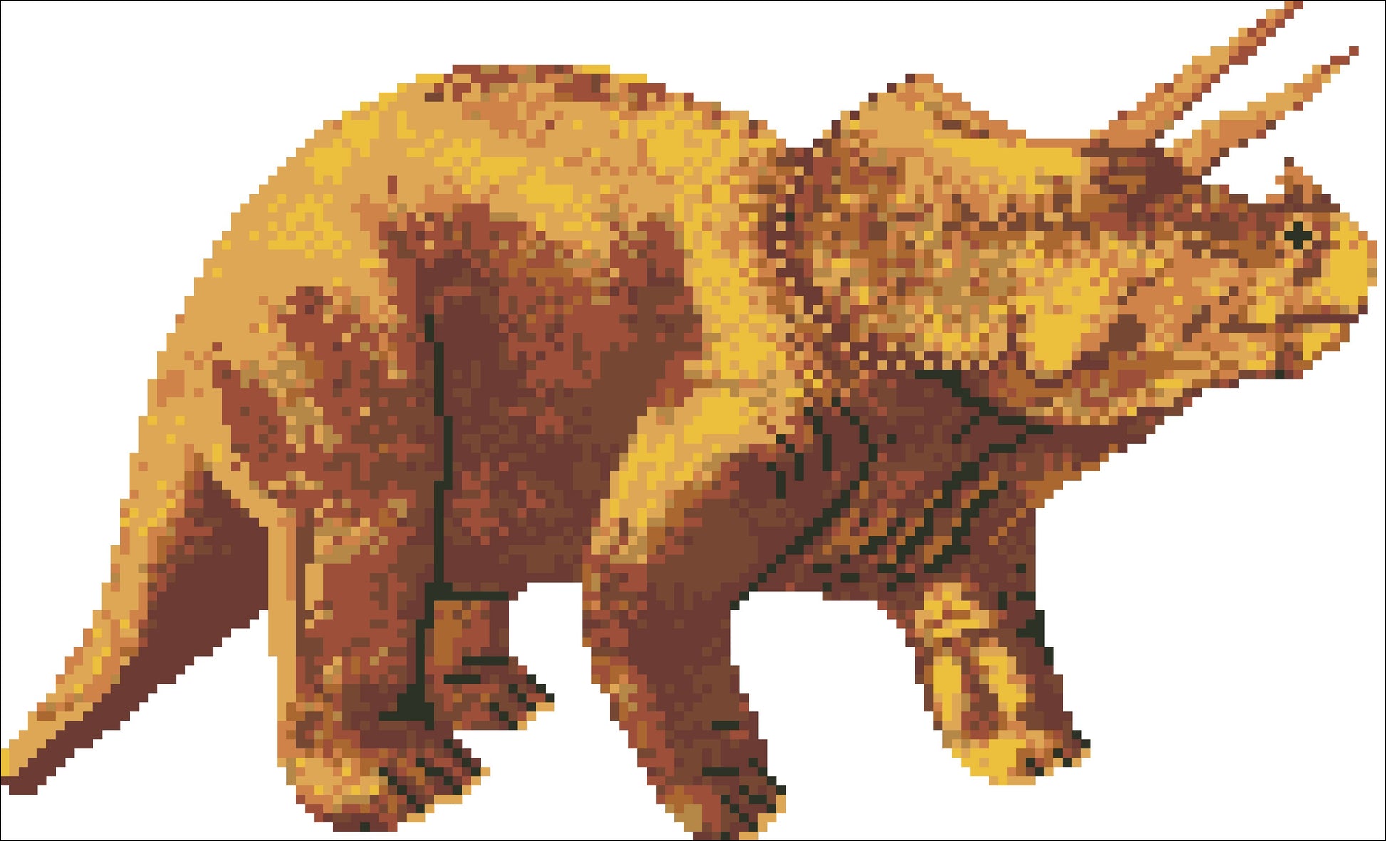 Borduurpakket dino Triceratops 20x33cm