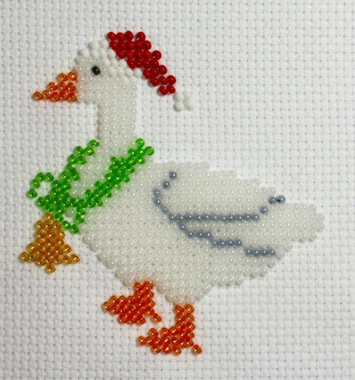 Borduurpakket Kerstgans 9x9cm